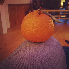 Mum & Dad have brought a mandarin from their garden for me #Xmas