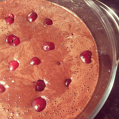 Cherry & chocolate clafoutis for dessert tonight #MotherInLawComingToDinner